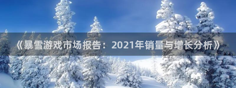 db电竞官网客服招聘：《暴雪游戏市场报告：2021年销量与增长分析》